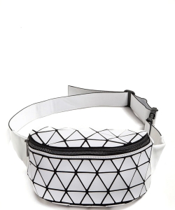 Structured Geo Iconic Fanny Pack 118-6109  WHITE
